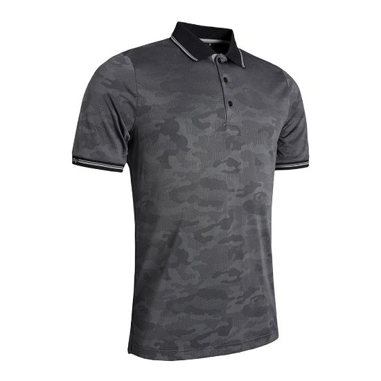 Glenmuir Men's Brody Black Golf Polo Shirt Front View