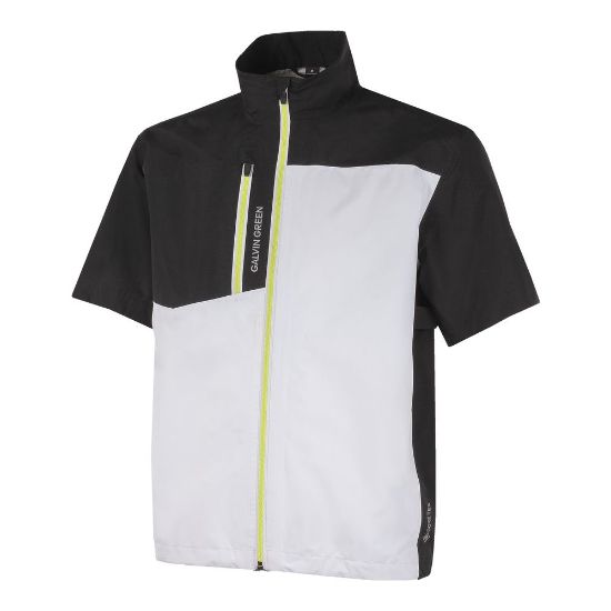 Galvin Green Men's Axl GORE-TEX Waterproof Black & Lime Golf Jacket Front View