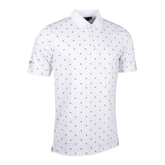 Glenmuir Men's Crawford White Golf Polo Shirt Front View