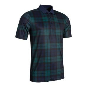 Glenmuir Men's Crawford Tartan Golf Polo Shirt Front View