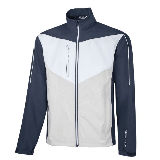 Galvin Green Men's Armstrong Gore-Tex Navy & Grey Golf Jacket Front View