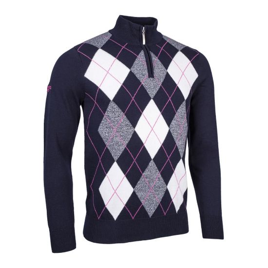 Glenmuir Men's Lauder Navy Golf Sweater Front View