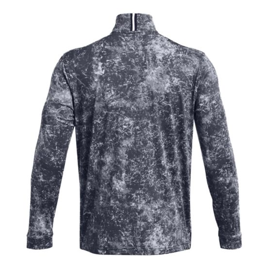 Under Armour Men's Playoff Printed Grey 1/4 Zip Golf Midlayer Back View
