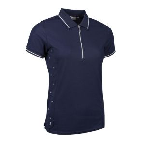 Glenmuir Ladies Nancy Navy Golf Polo Shirt Front View