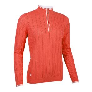 Glenmuir Ladies Florence Apricot Golf Sweater Front View
