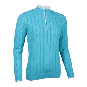 Glenmuir Ladies Florence Aqua Golf Sweater Front View