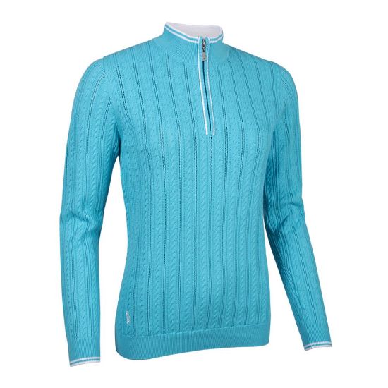 Glenmuir Ladies Florence Blue Golf Sweater Front View