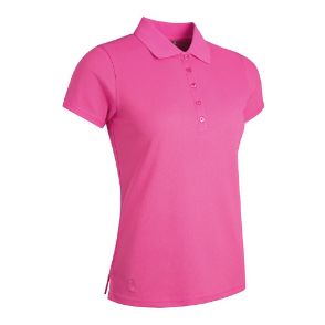 Glenmuir Ladies Paloma Hot Pink Golf Polo Shirt Front View