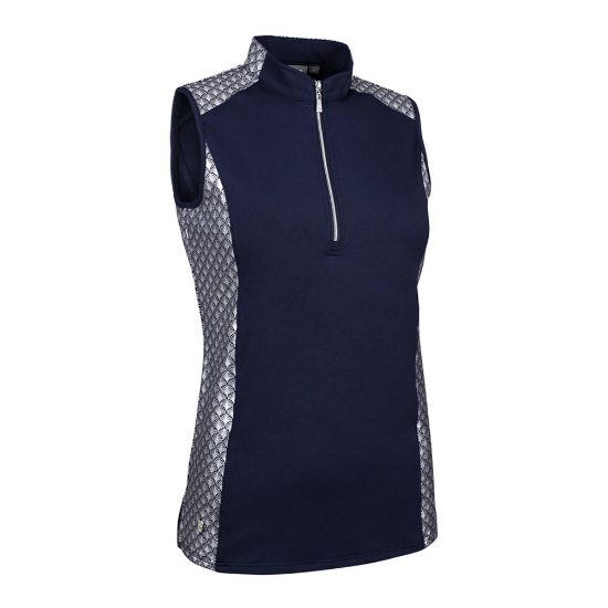Glenmuir Ladies Billie Navy Golf Polo Shirt Front View