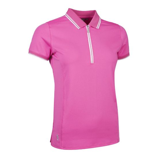 Glenmuir Ladies Stella Hot Pink Golf Polo Shirt Front View
