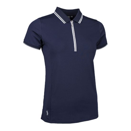 Glenmuir Ladies Stella Navy Golf Polo Shirt Front View