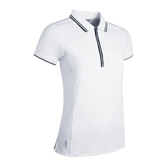 Glenmuir Ladies Stella White Golf Polo Shirt Front View