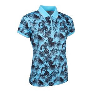 Glenmuir Ladies Amelia Blue Golf Polo Shirt Front View