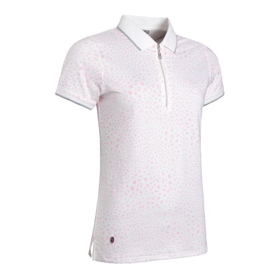 Glenmuir Ladies Amelia White/Candy Golf Polo Shirt Front