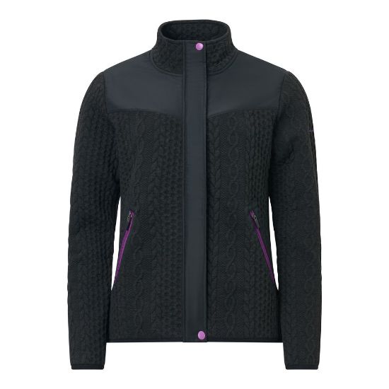 Abacus Ladies Adare Midlayer Black Golf Jacket Front View