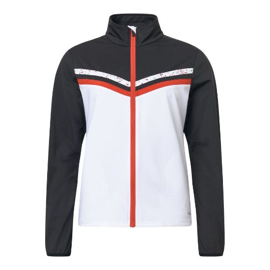 Abacus Ladies Sherwood Full-Zip Floral White Golf Fleece Front View