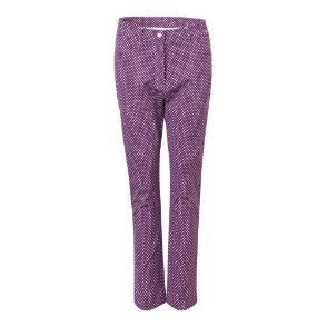 Abacus Ladies Merion 7/8 Violet Check Golf Trousers Front View