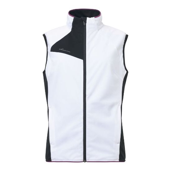 Abacus Ladies Ardfin Softshell White/Black Golf Vest Front View