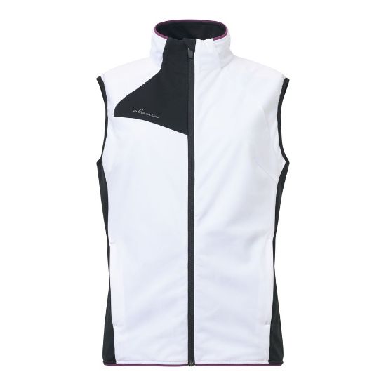 Abacus Ladies Ardfin Softshell White Golf Vest Front View