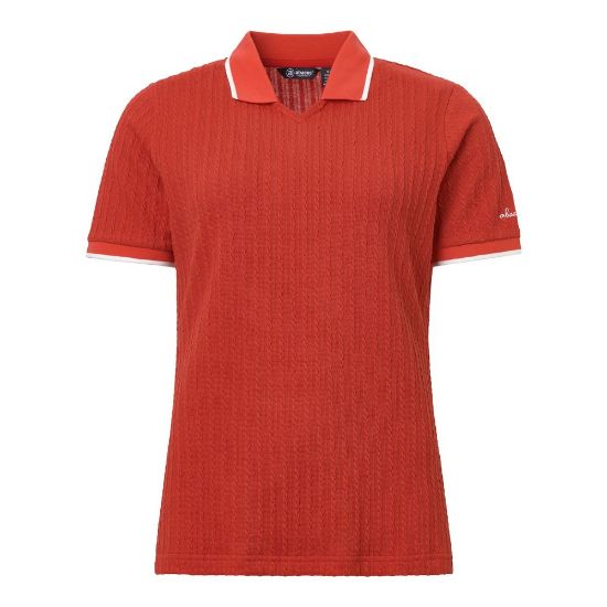Abacus Ladies Sand Halfsleeve Poppy RedGolf Polo Shirt Front View