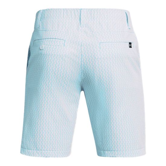 Under Armour Men's Drive Printed White/Sky Blue/Grey Golf Shorts Back