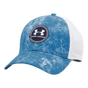 Under Armour Men's Iso Chill Driver Mesh Blue Golf Cap Front View