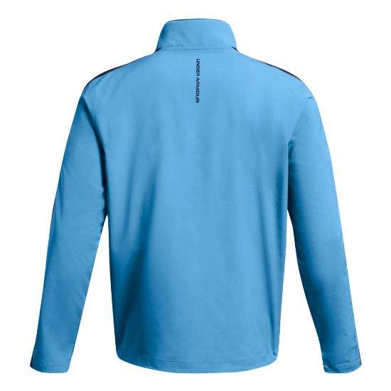 Under Armour Men's Storm Windstrike Blue 1/2 Zip Golf Jacket Back View