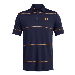 Under Armour Men's Playoff 3.0 Stripe Navy Golf Polo Shirt Front View