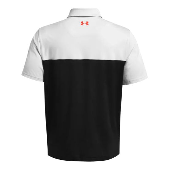 Under Armour Men's T2G Colour Block Black Golf Polo Shirt Back View