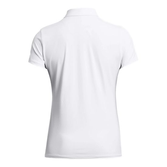 Under Armour Ladies Iso Chill White Golf Polo Shirt Back View