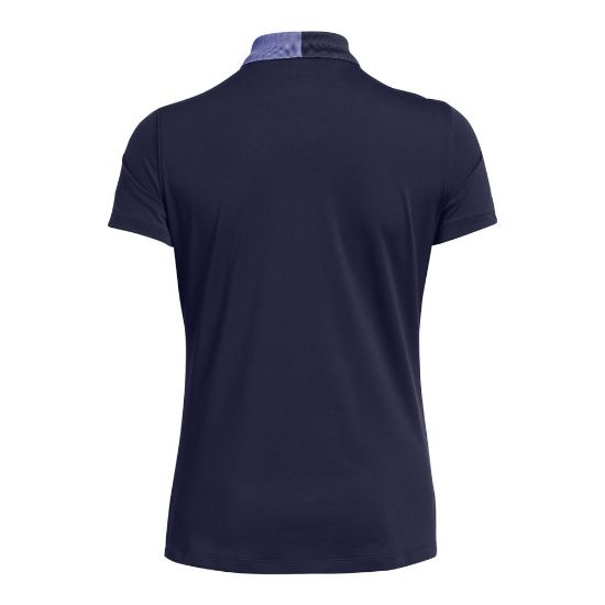 Under Armour Ladies Pitch Playoff Navy Golf Polo Shirt Back View