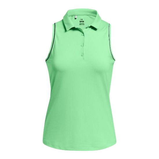 Picture of Under Armour Ladies Playoff Jacquard Sleeveless Golf Polo Shirt