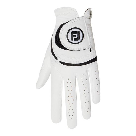 FootJoy Ladies WeatherSof White/Black Golf Glove Front View
