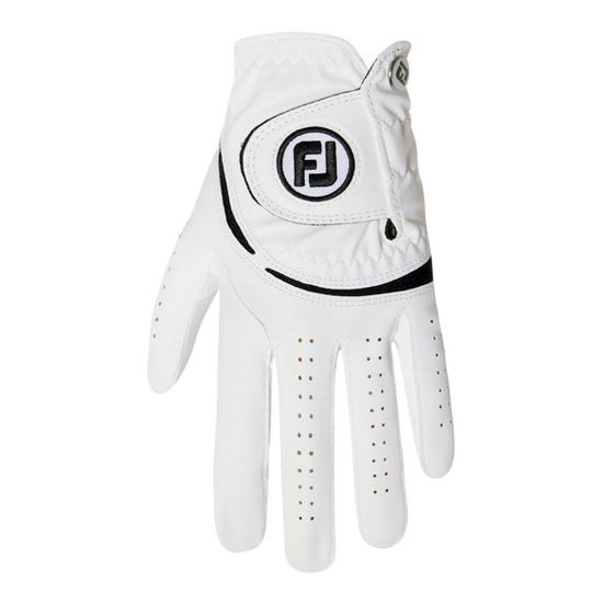 FootJoy Men's WeatherSof White/Black Golf Glove Front View