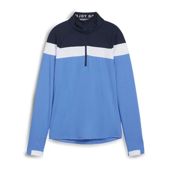 Puma Ladies Lightweight 1/4 Zip Navy Golf Midlayer Front View
