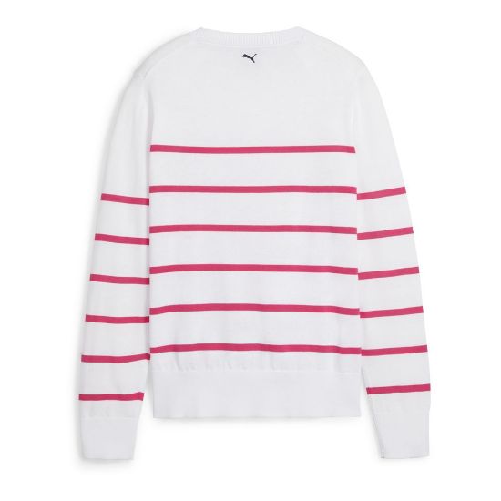 Puma Ladies Resort Crewneck White Golf Sweater Back View