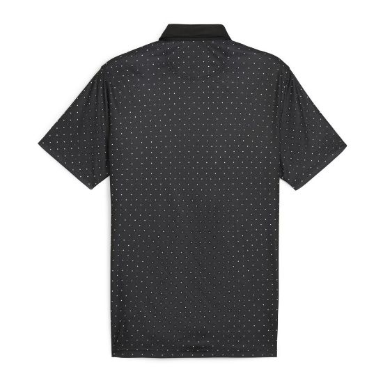 Puma Men's Geo Black Golf Polo Shirt Back View