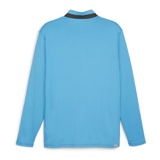Puma Men's Lightweight 1/4 Zip Blue Golf Midlayer Back View