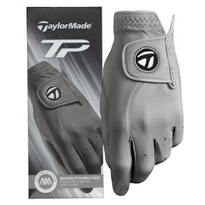 TaylorMade Tour Preferred Leather Grey Golf Glove Front View