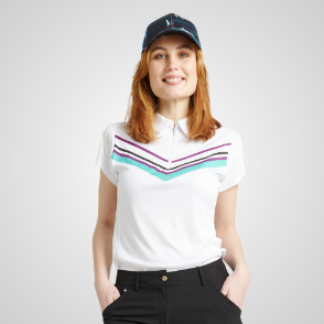 	 Abacus Ladies Simone Drycool Cupsleeve Golf Polo Shirt Turqouise Front