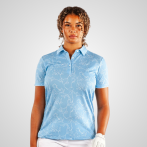 Galvin Green Ladies Mallory V8 Golf Polo Shirt Blue Front