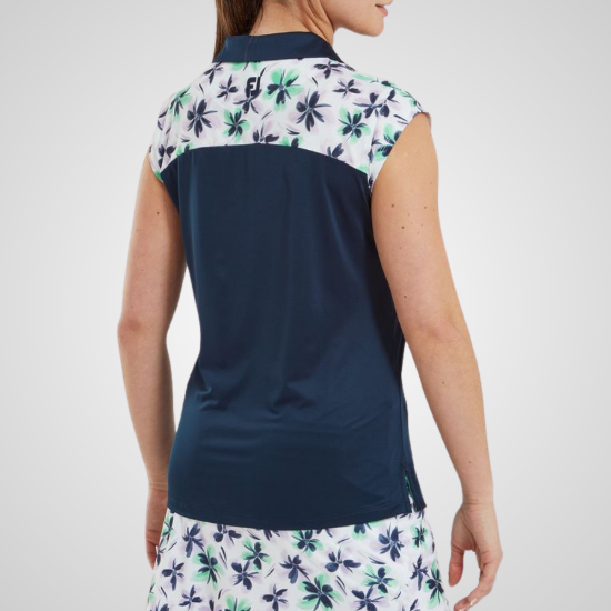 FootJoy Ladies Floral Print Golf Polo Shirt Back