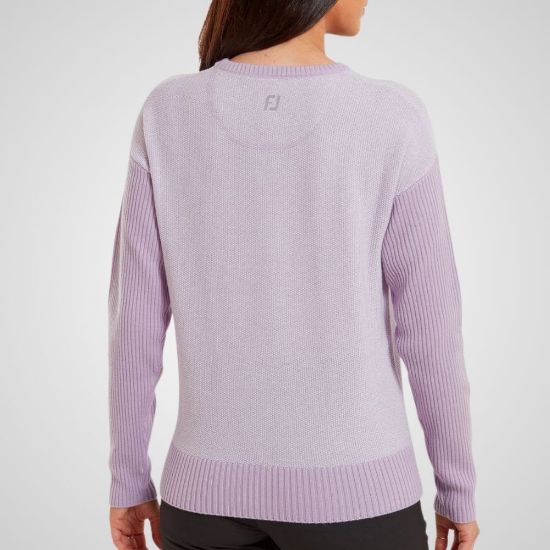 Picture of FootJoy Ladies Houndstooth Crewneck Golf Sweater