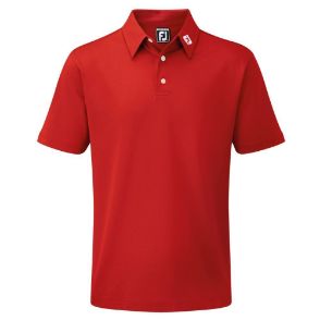 FootJoy Men's Stretch Pique Solid Red Golf Polo Shirt
