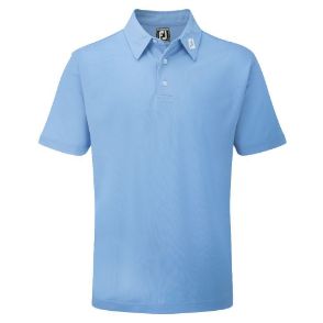 FootJoy Men's Stretch Pique Solid Light Blue Golf Polo Shirt