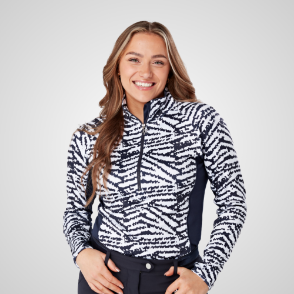 Picture of Swing Out Sister Ladies Sophie Print 1/4 Zip Golf Midlayer