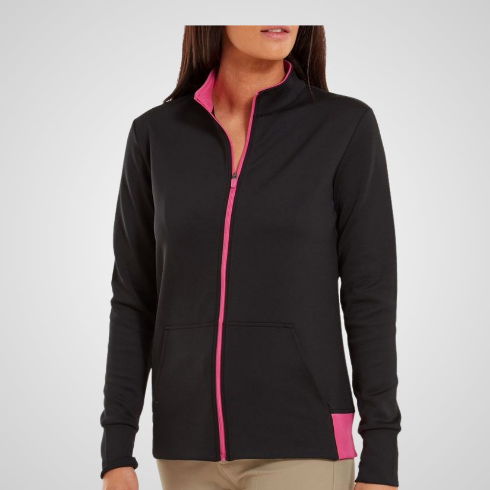 FootJoy Ladies Full Zip Knit Colour Block Golf Midlayer