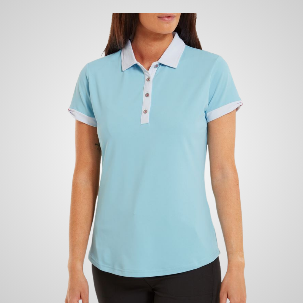 FootJoy Ladies Colour Block Pique Golf Polo Shirt