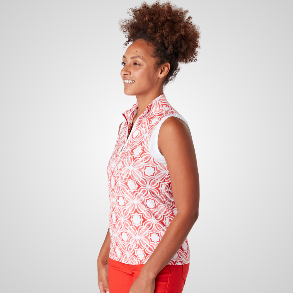 Swing Out Sister Ladies Serena Block Sleeveless Golf Polo Shirt