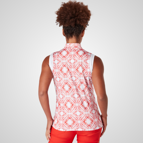 Picture of Swing Out Sister Ladies Serena Block Sleeveless Golf Polo Shirt